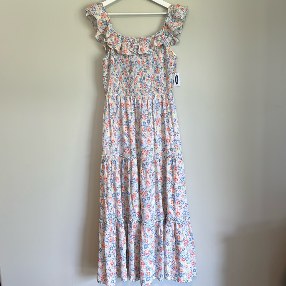 Floral square neck/off shoulder maxi dress